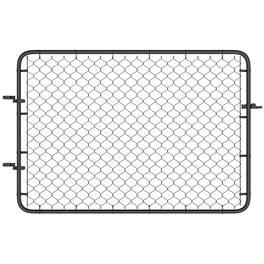 Outsunny - Garden Gate Chain Link Fence Gate, Galvanized Steel Garden Door for Yard Entrance Way - Black