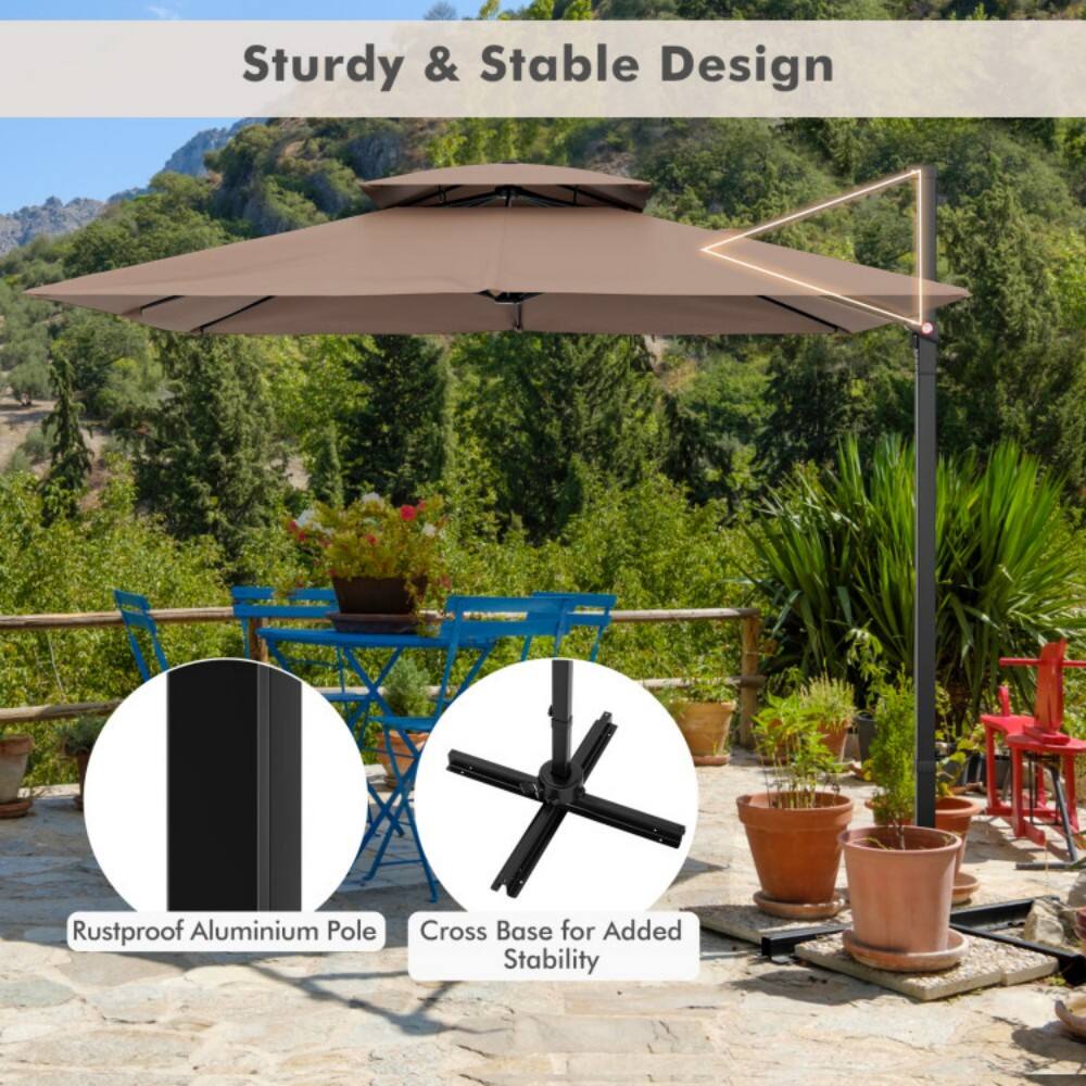 Sturdy & Stable Design  
Rustproof Aluminium Pole  
Cross Base for Added Stability