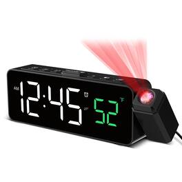 Dazzed Corner - Projection Alarm Clock, Plug-in Digital Clocks - Black