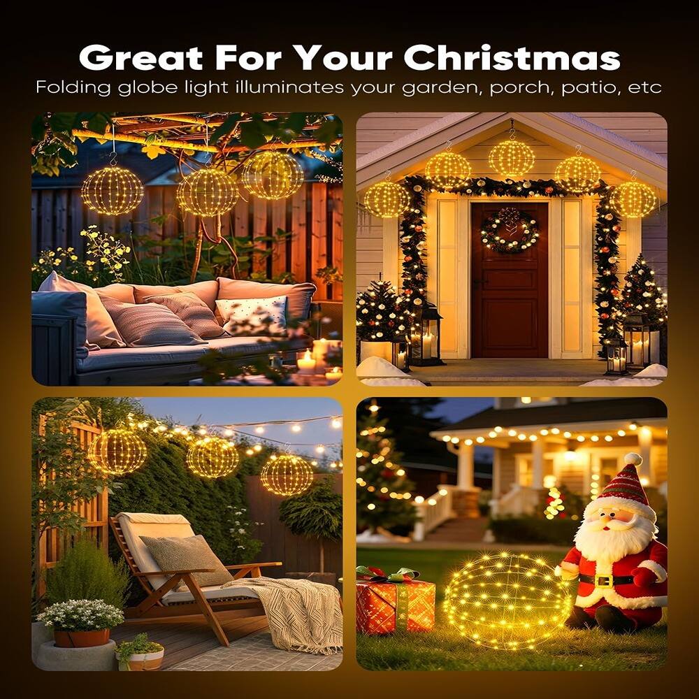 Great For Your Christmas  
Folding globe light illuminates your garden, porch, patio, etc