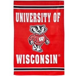 Evergreen Enterprises - Wisconsin Badgers 28" x 44" Double-Sided Embossed Suede House Flag - Multicolor