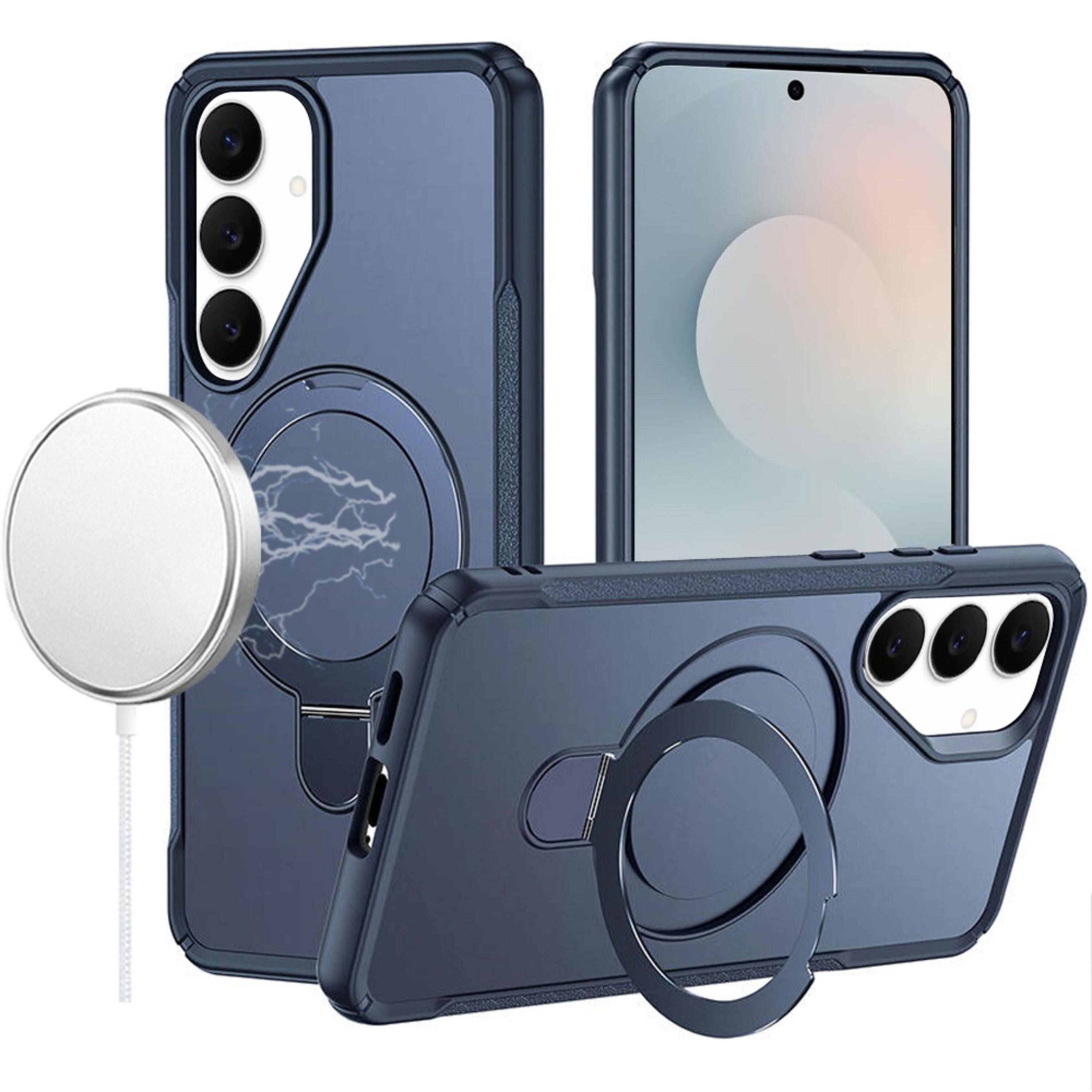 Kitcheniva - Shockproof Magnetic Stand Matte Case With Tempered Glass For Samsung S26 Plus - Navy Blue price history on PriceWatchPro