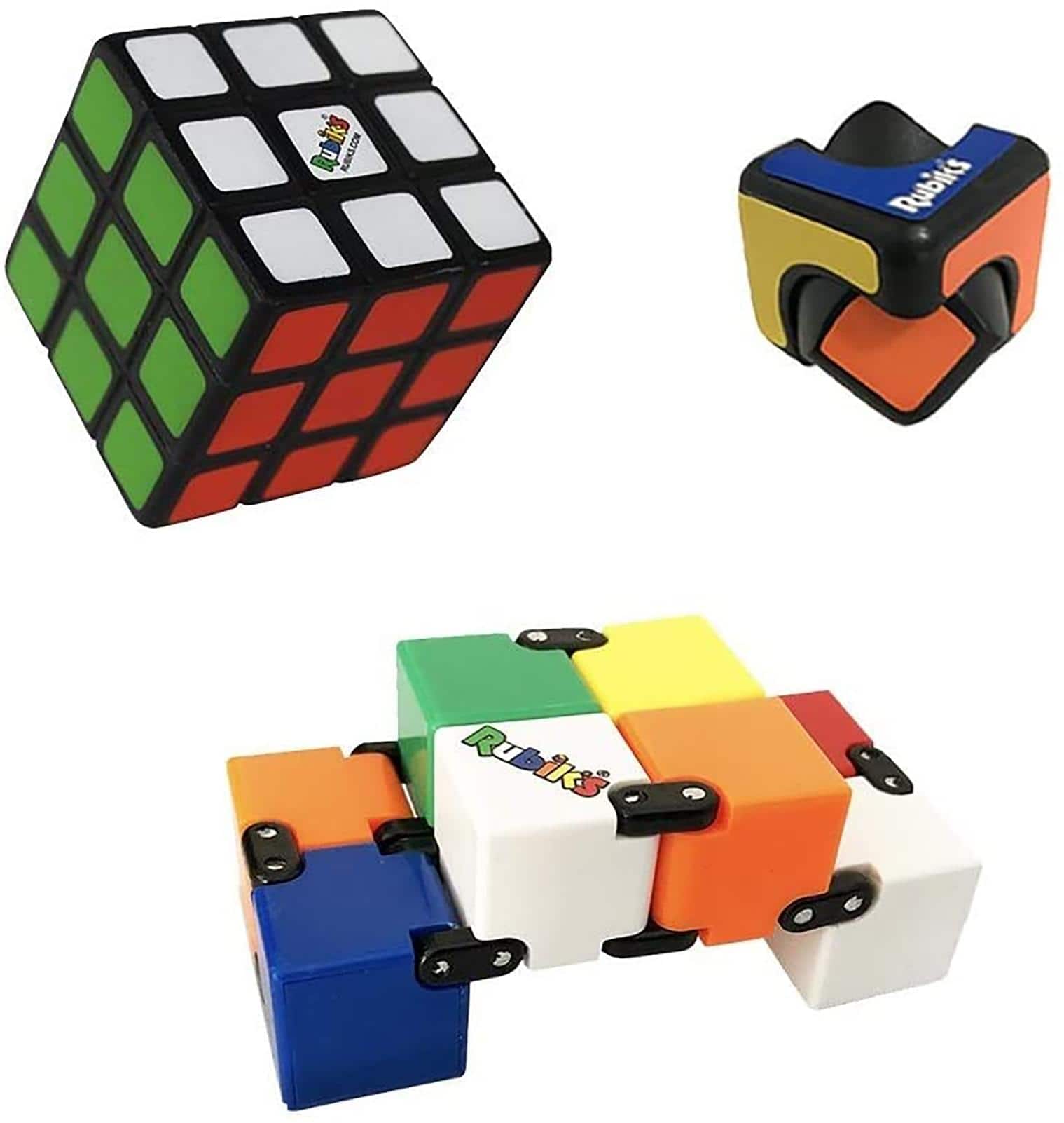 Rubik's Cube - Rubiks 3 Piece Gift Set | Squishy Cube | Infinity Cube | Spin Cublet - Red