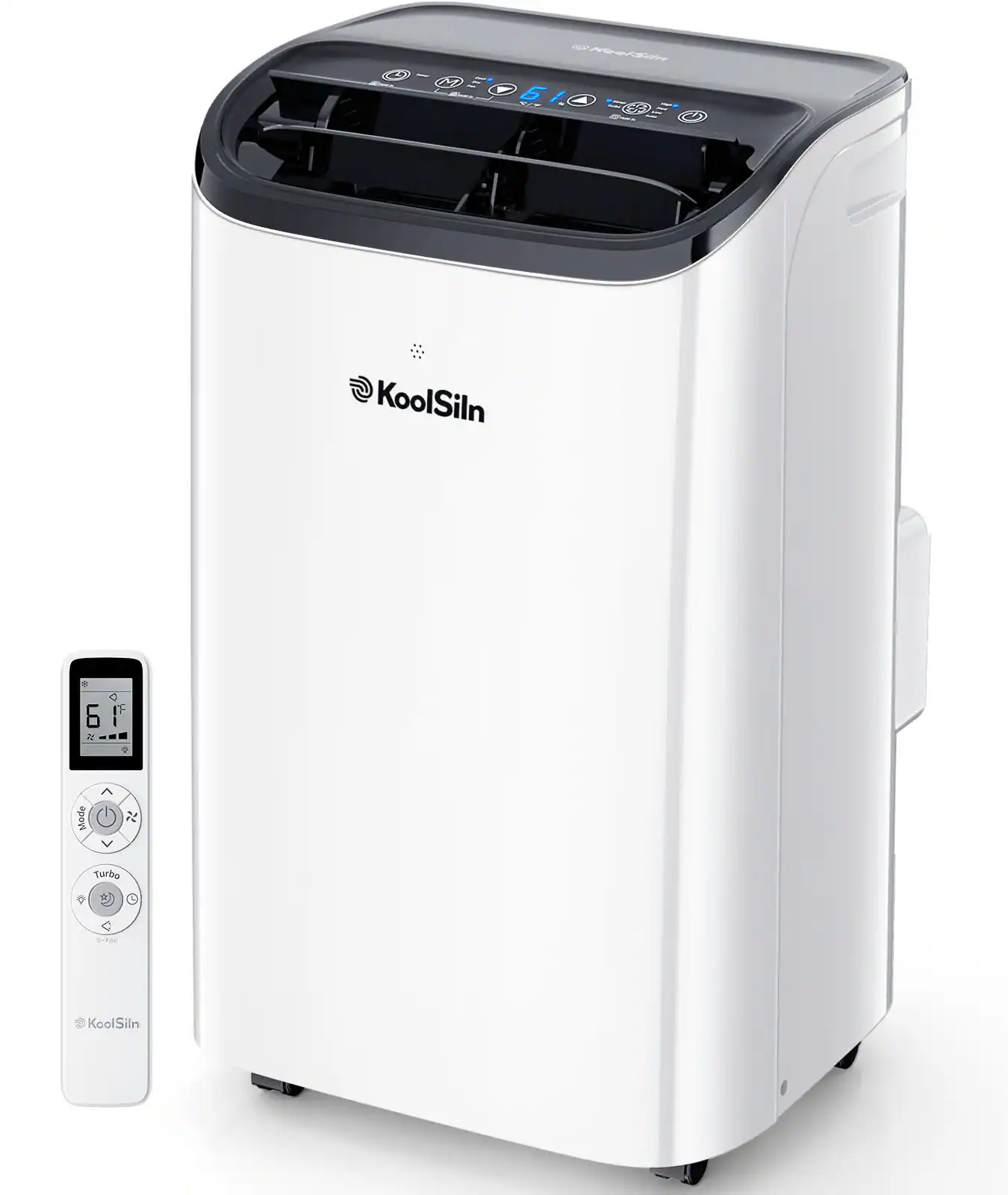 KoolSiln - 12000 BTU Portable Air Conditioner Cools Up to 550 Sq.Ft, Auto-Evaporation Low Noise - White