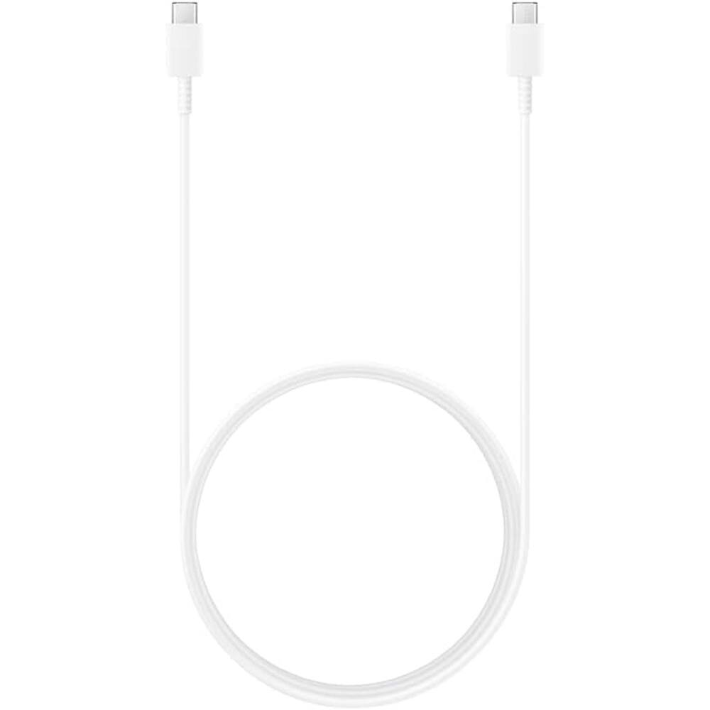 Front. Samsung - Samsung USB Cable 3A (USB-C to USB-C) - White - White.