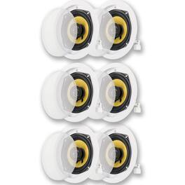 Acoustic Audio by Goldwood - HD-5 in Ceiling Speakers Home Theater Surround Sound 3 Pair Pack - Paintable White