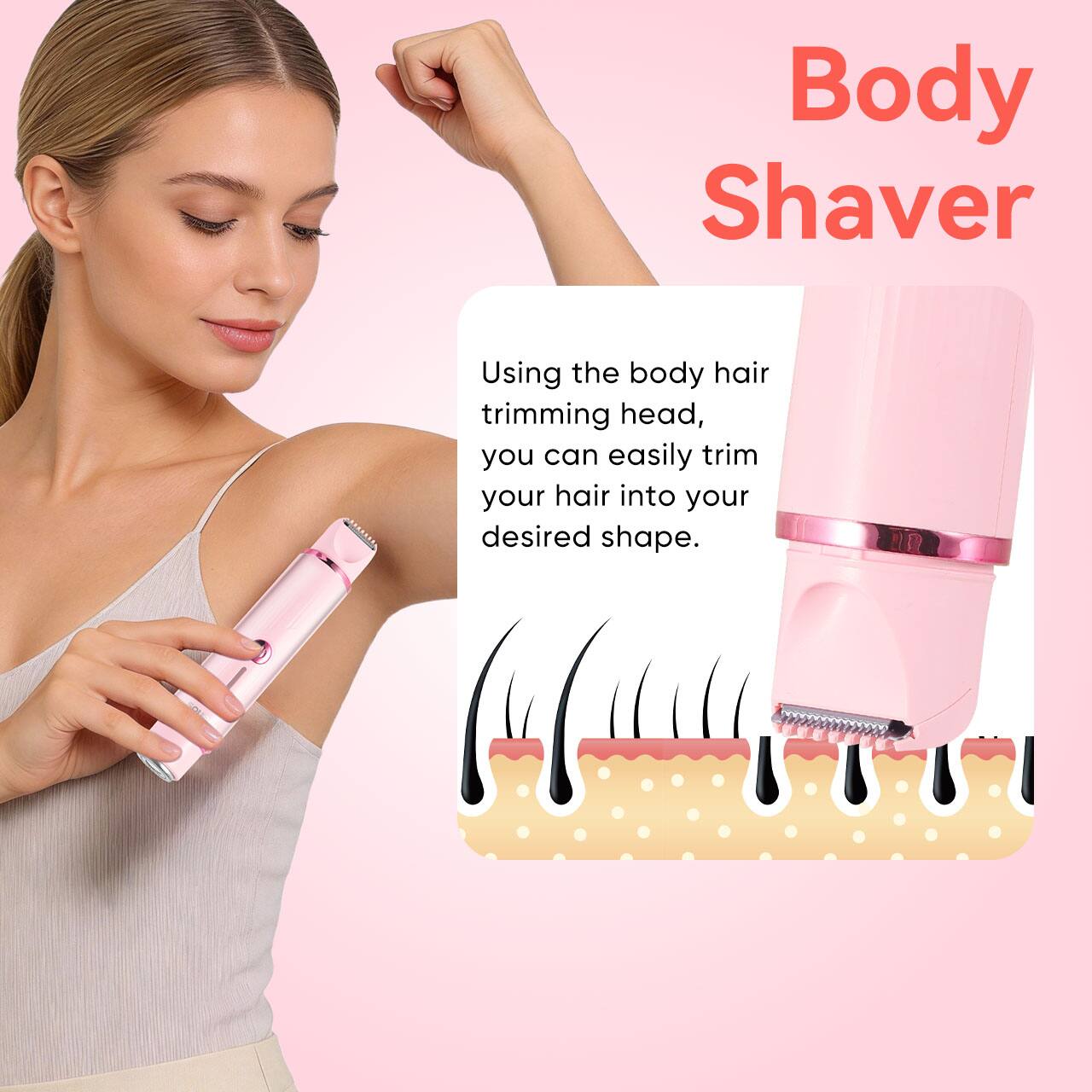 HATTEKER 2 in 1 Women’s Facial Hair Remover, Dual Head Electric Shaver ...