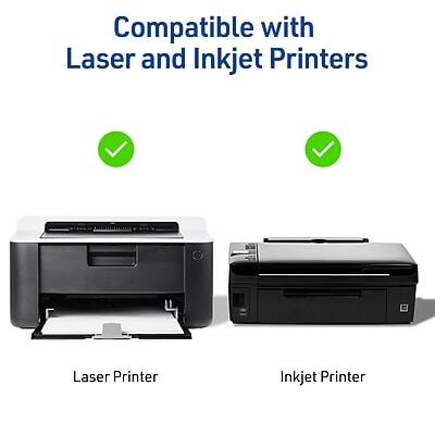Compatible with Laser and Inkjet Printers

Laser Printer

Inkjet Printer