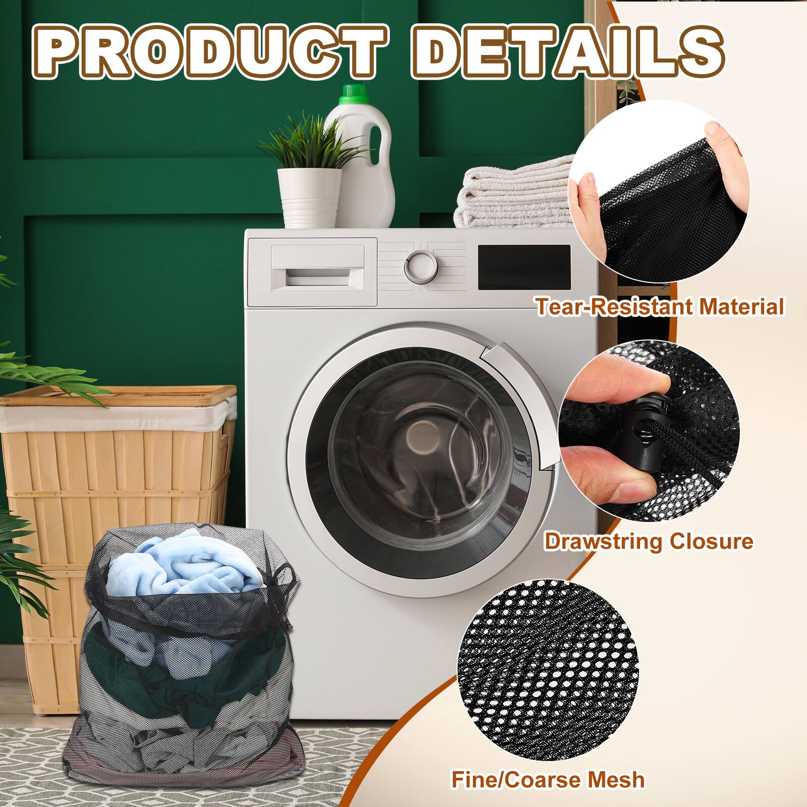 PRODUCT DETAILS

- Tear-Resistant Material
- Drawstring Closure
- Fine/Coarse Mesh