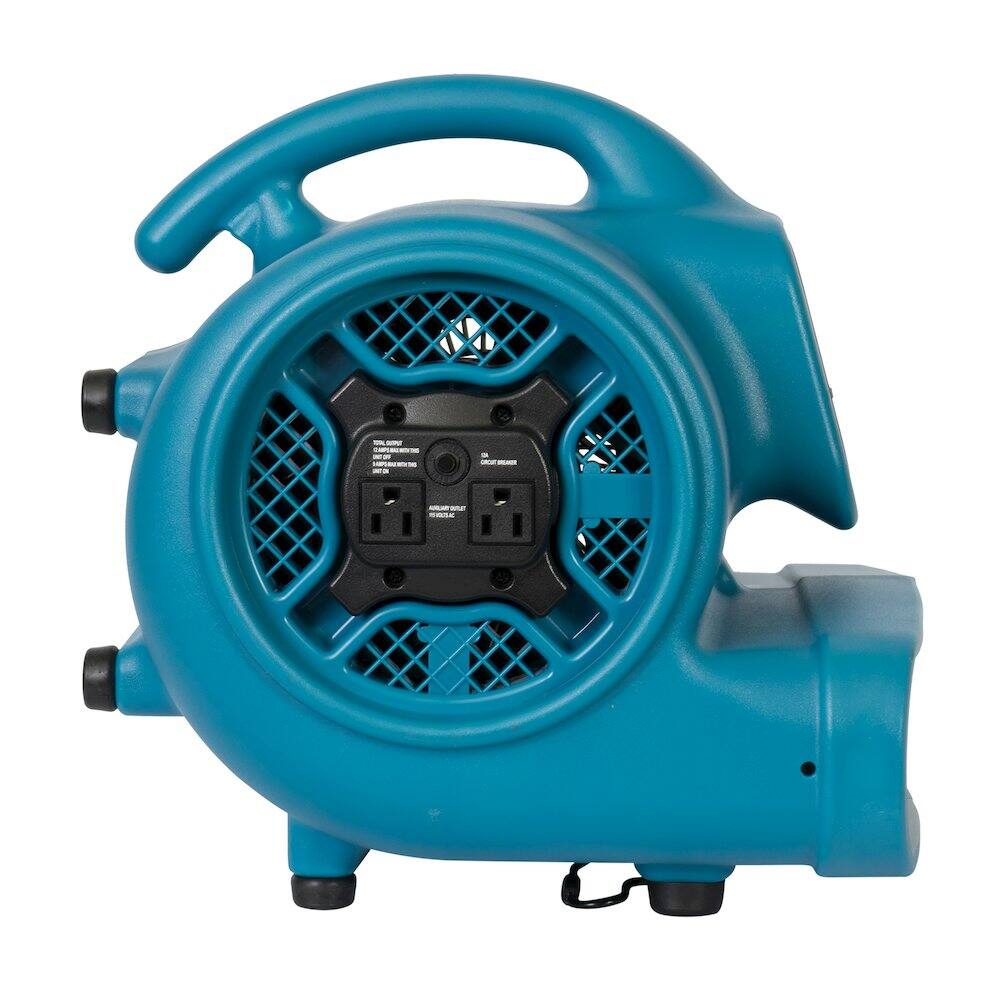 Angle. XPOWER - 1/4 HP 1600 CFM 3 Speed Air Mover, Carpet Dryer, Floor Fan, Blower - Blue.