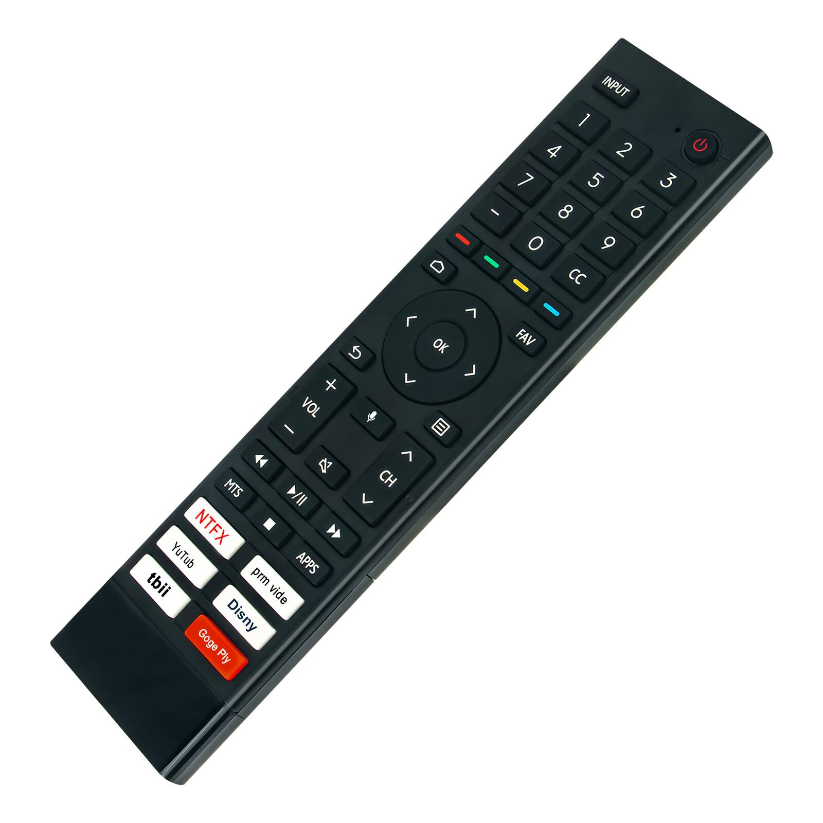 INPUT 1 4 2 G 7 5 3 - 8 6 O 9 D I CC 7  OK FAV 5  + L VOL / 7  MTS CH /// L YuTub NTFX prm APPS tbii vide Goge Disny Ply