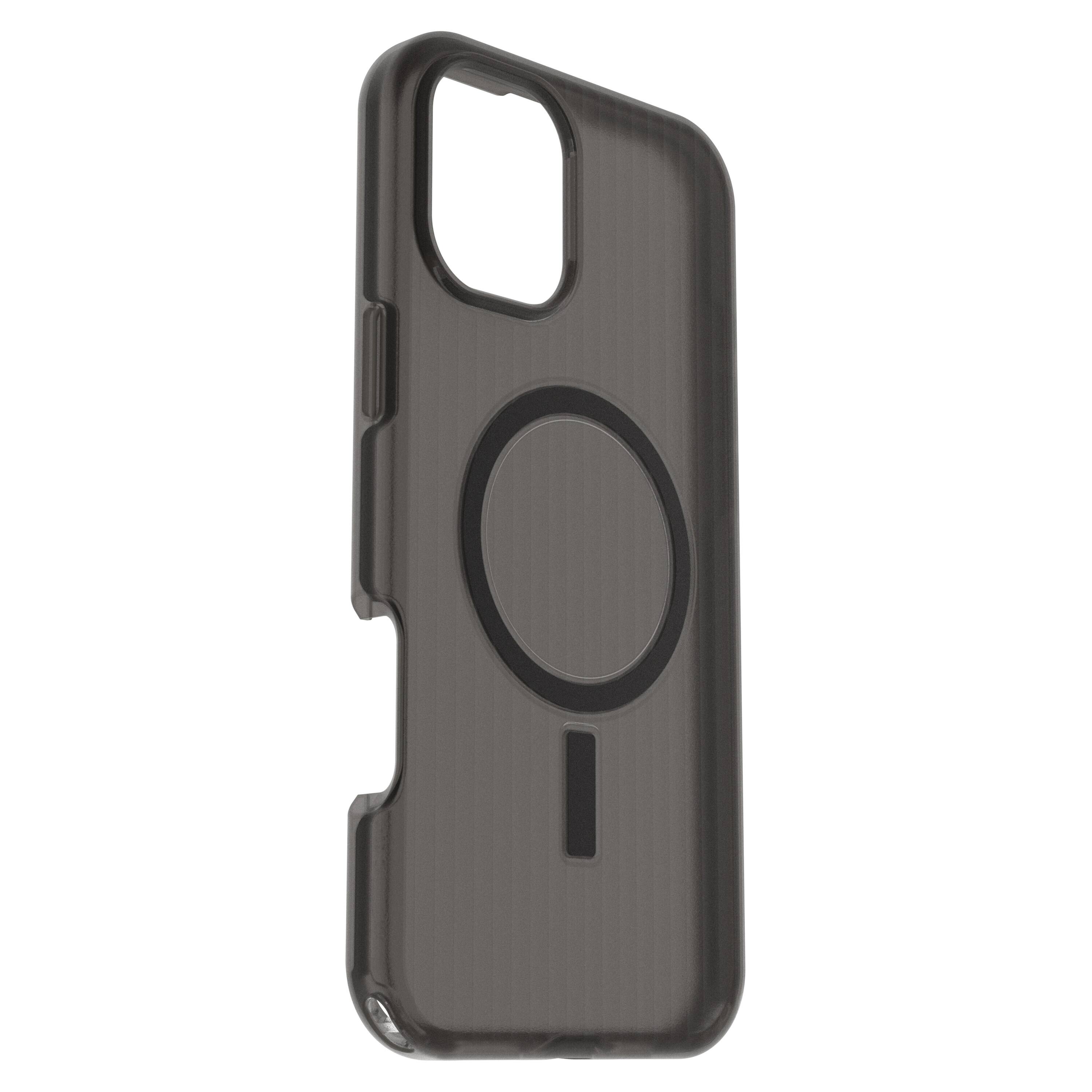 Left. OtterBox - Symmetry Series Hard Shell for MagSafe for Apple iPhone 16 Plus - Dark Echo.
