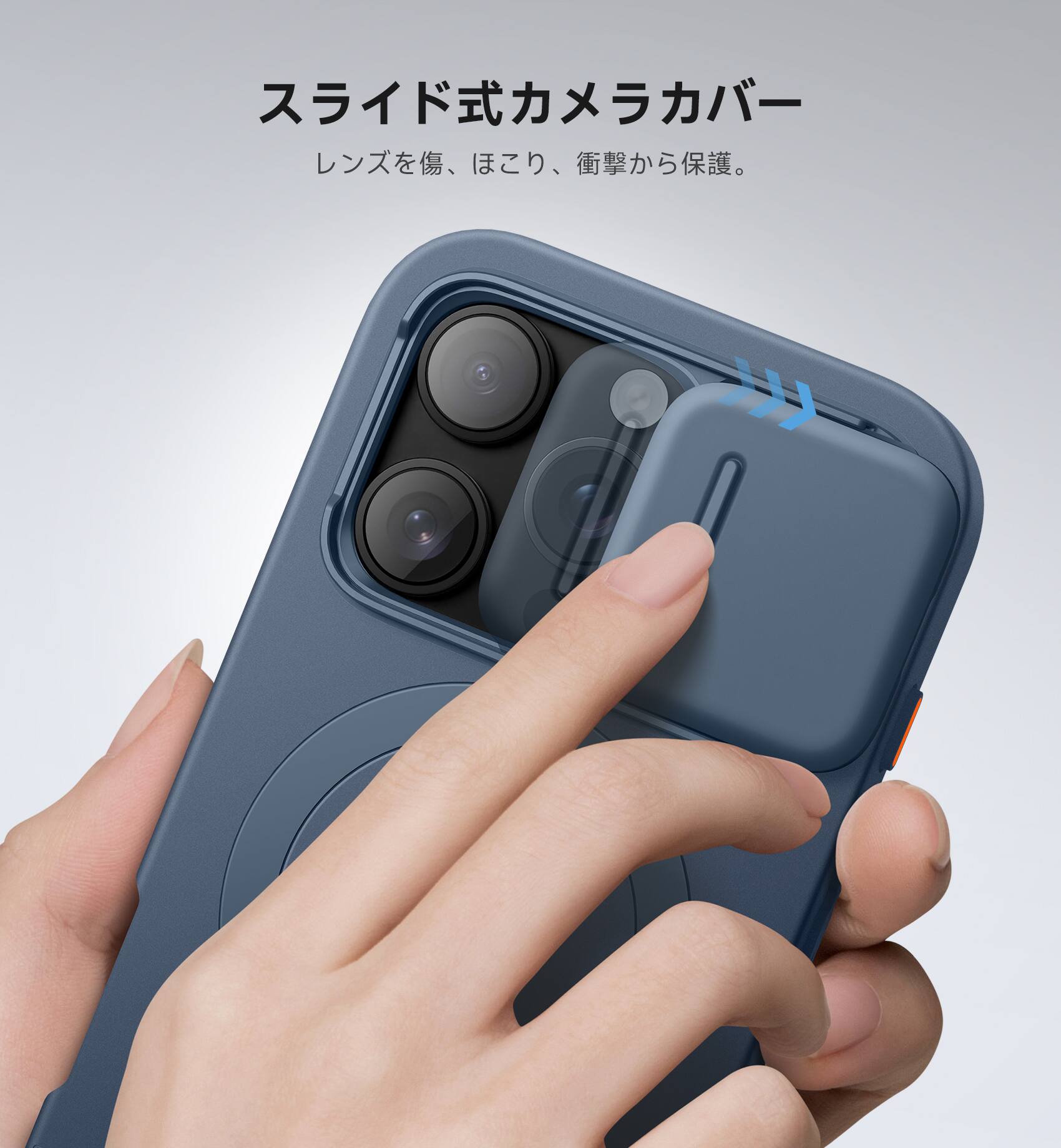 Alt View 1. SURITCH - Bumper Case for iPhone 16 Pro with Camera Cover, Compatible with MagSafe, Kickstand, Shockproof Slim Protective Cover - Deep Blue.