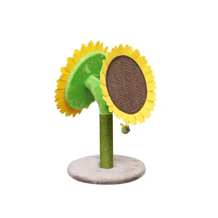 Front. PetPals - Double Bloom Cat Scratching Post - Green.