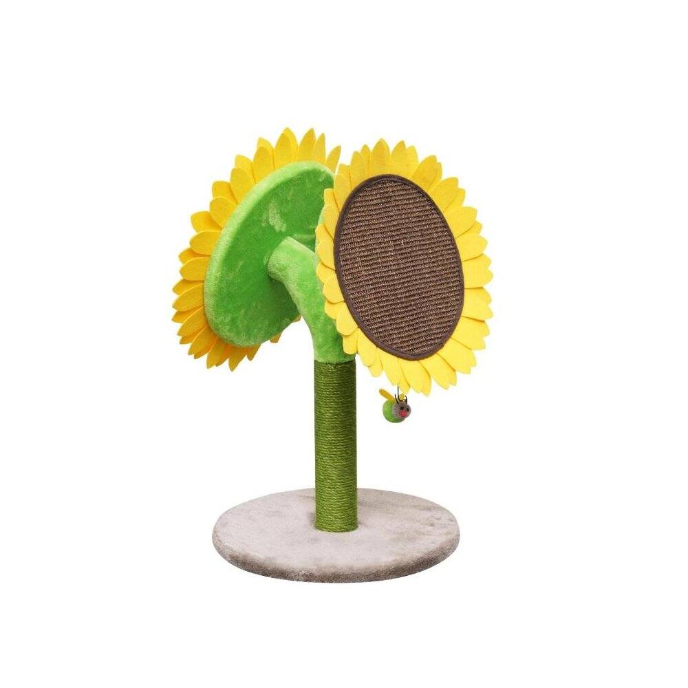 Front. PetPals - Double Bloom Cat Scratching Post - Green.