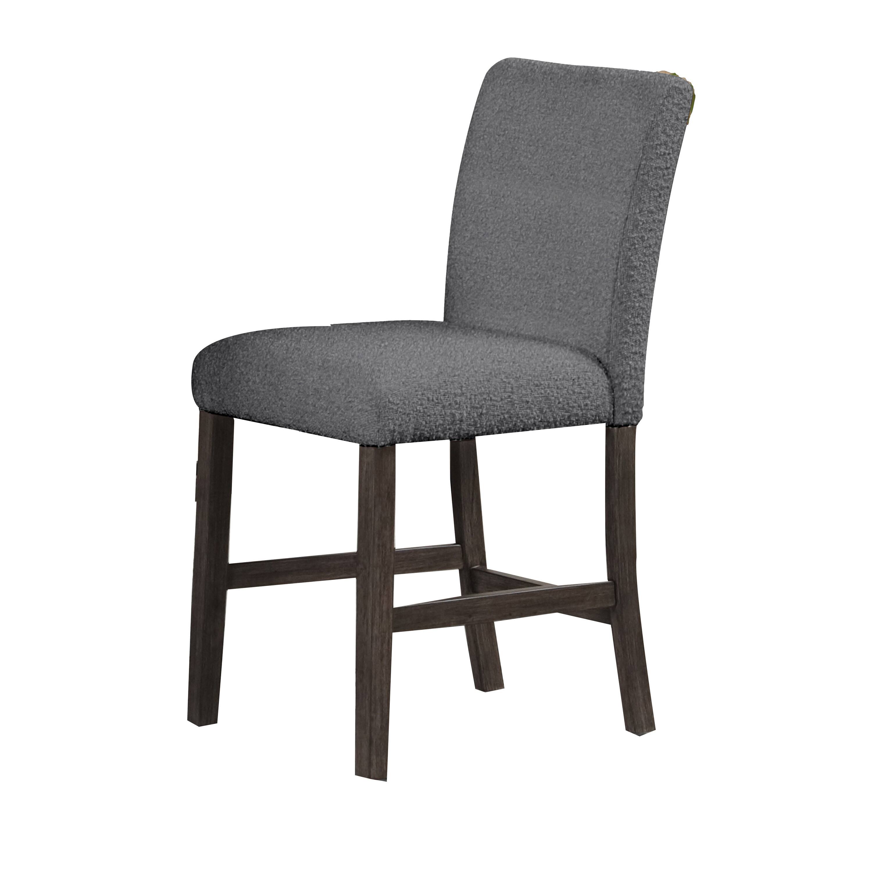 Angle. Manhattan Lane - Ghy 25 Inch Dining Side Chair Set of 2, Gray Textured Upholstery, Brown - Gray, Brown.