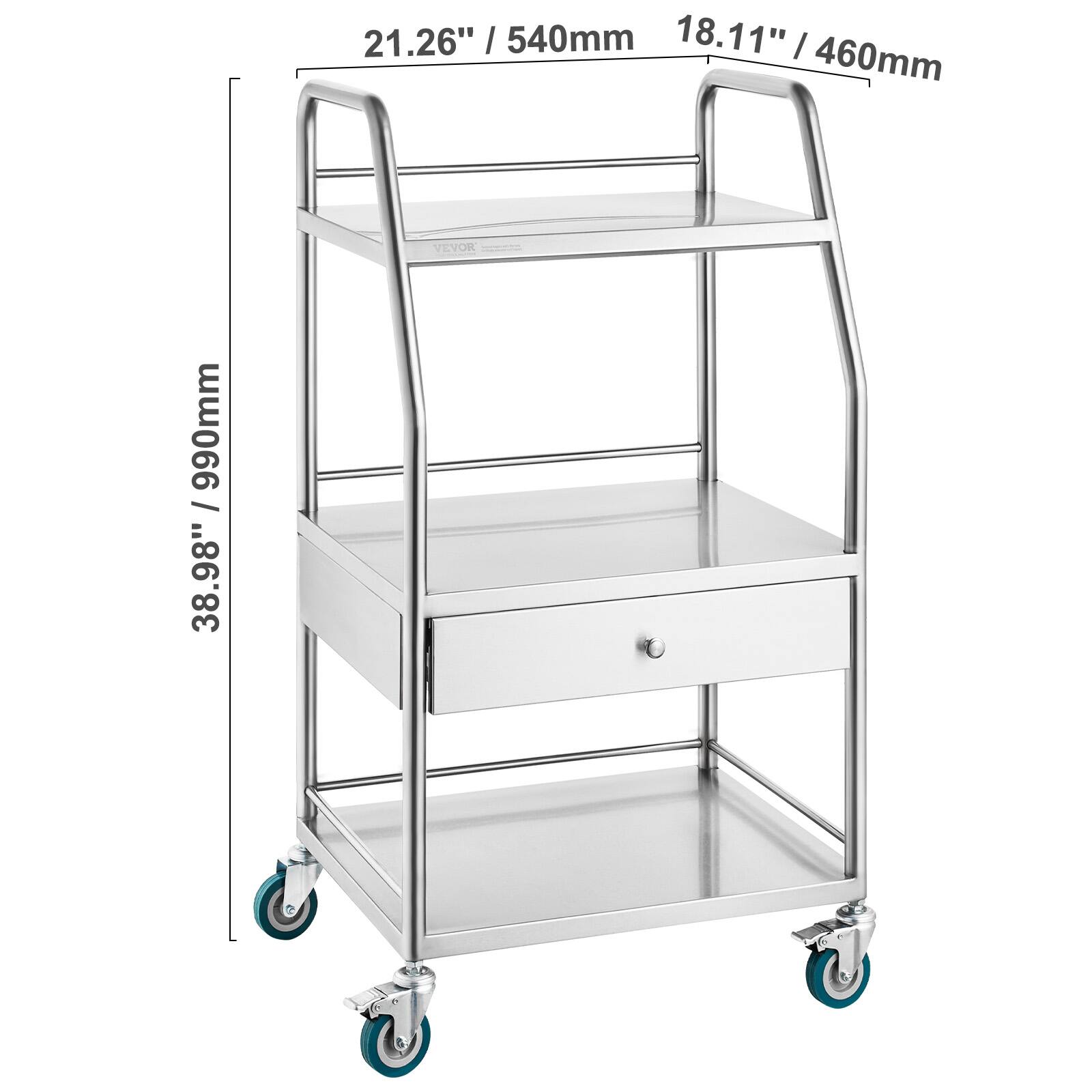 21.26" / 540mm, 18.11" / 460mm, 38.98" / 990mm