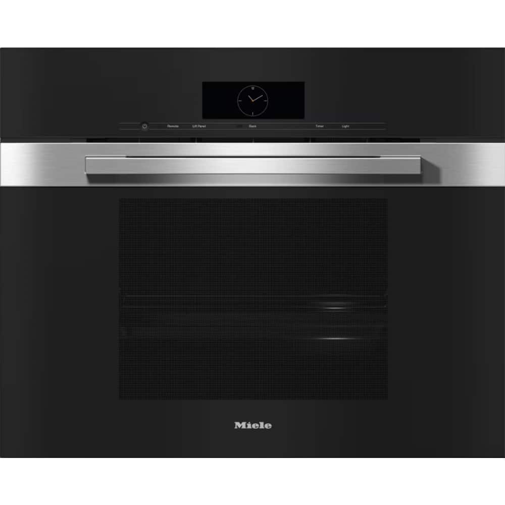 Front. Miele - Miele DGC 7885 30" PureLine Built-In CombiSteam Oven (Clean Touch Steel) - Stainless Steel.