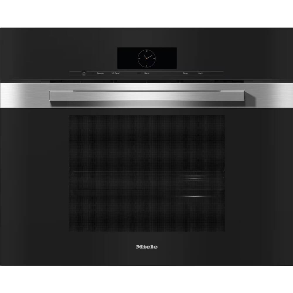 Front. Miele - Miele DGC 7885 30" PureLine Built-In CombiSteam Oven (Clean Touch Steel) - Stainless Steel.