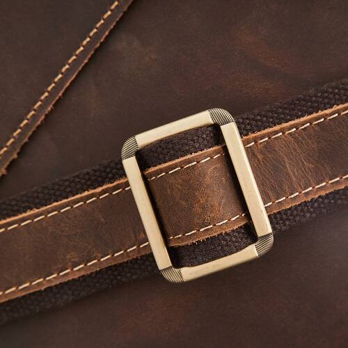 Alt View 7. Luxorro - Leather Briefcase for men. Fits 17" Laptops - Dark Brown.