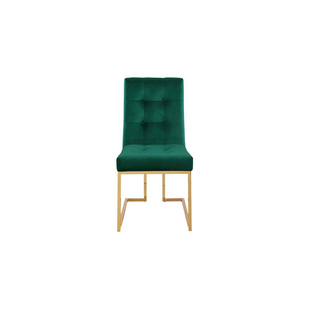 Alt View 2. Meridian Furniture - Pierre Green Velvet Dining Chair, Set of 2 - Green.