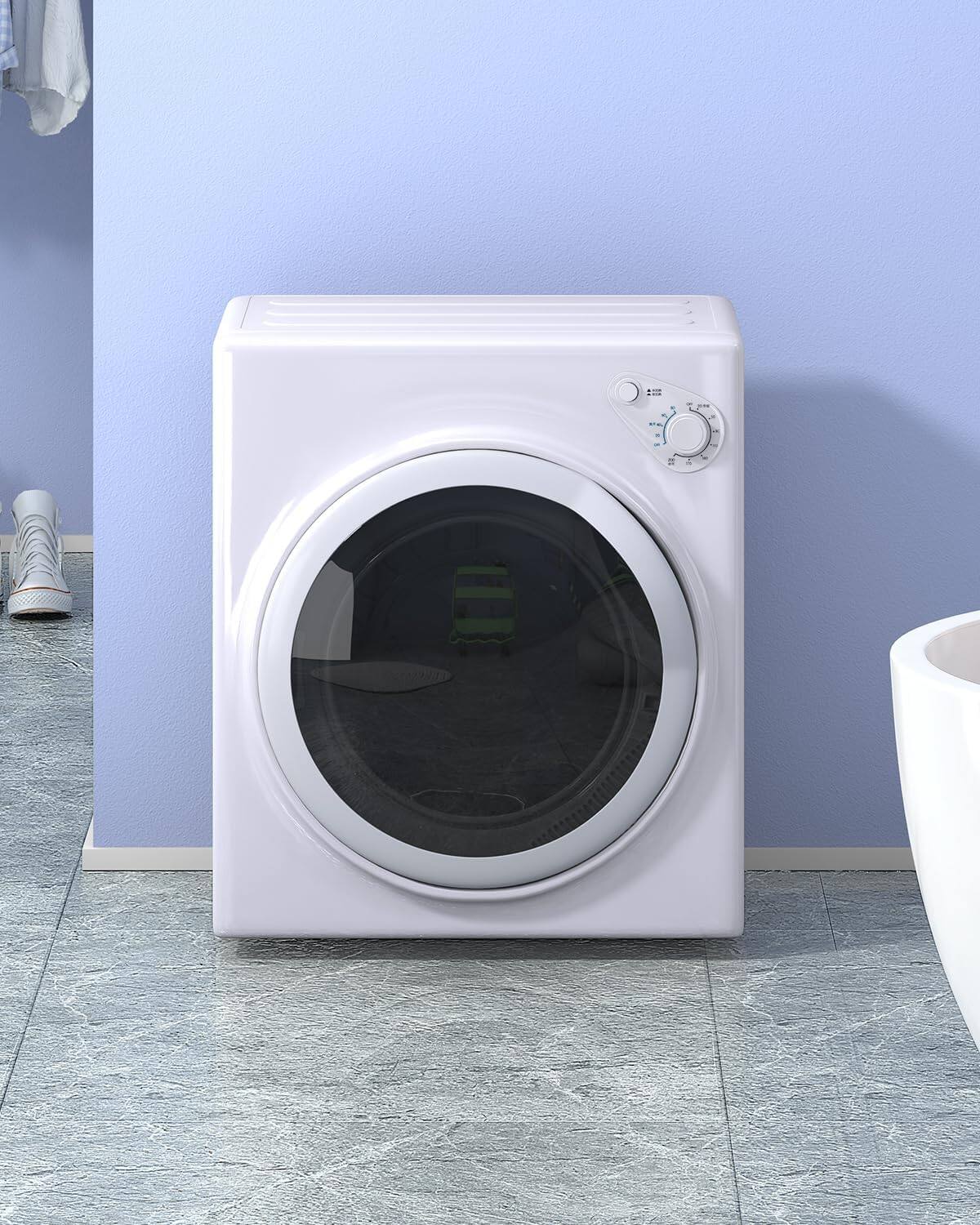 Alt View 1. Circus Cirle - 3.5 Cu. Ft Compact Dryer,  13.2 lbs Front Load Electric Dryer  - White.