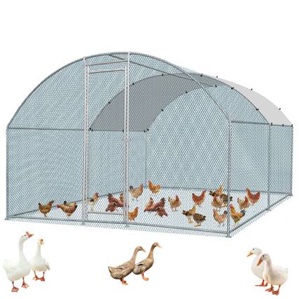 Front. Winado - Metal Walk In Chicken Coop 13 x 10FT Run Cage Rabbit Hutch Hen House Enclosure for Garden.