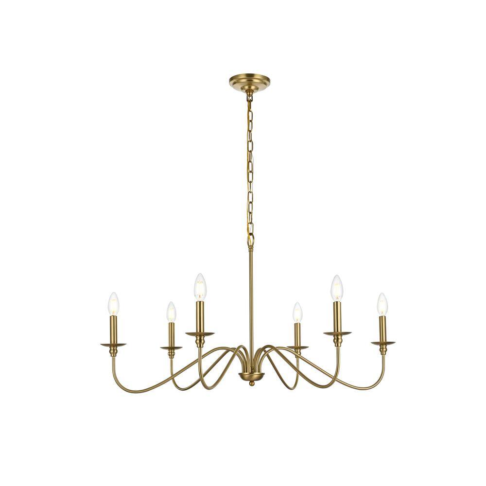 Left. Living District - Rohan 36 inch chandelier in Satin Gold - Satin Gold.