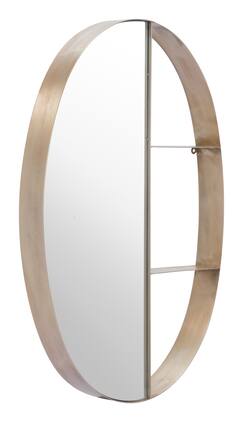 Hivvago - Latitude Oval Shelf Mirror - Antique Bronze