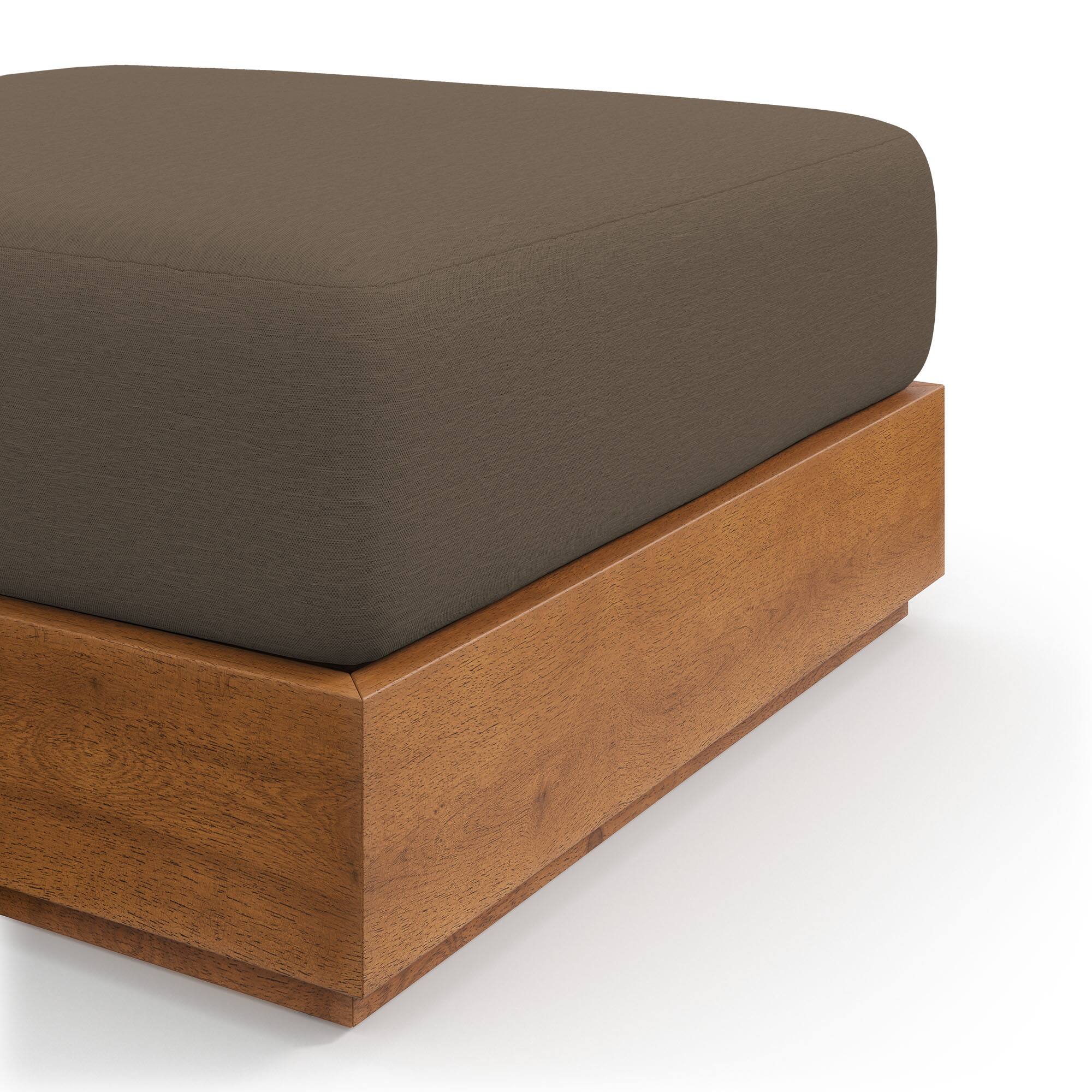 Alt View 5. Modway - Tahoe Outdoor Patio Acacia Wood Ottoman by Modway - Natural Cocoa.