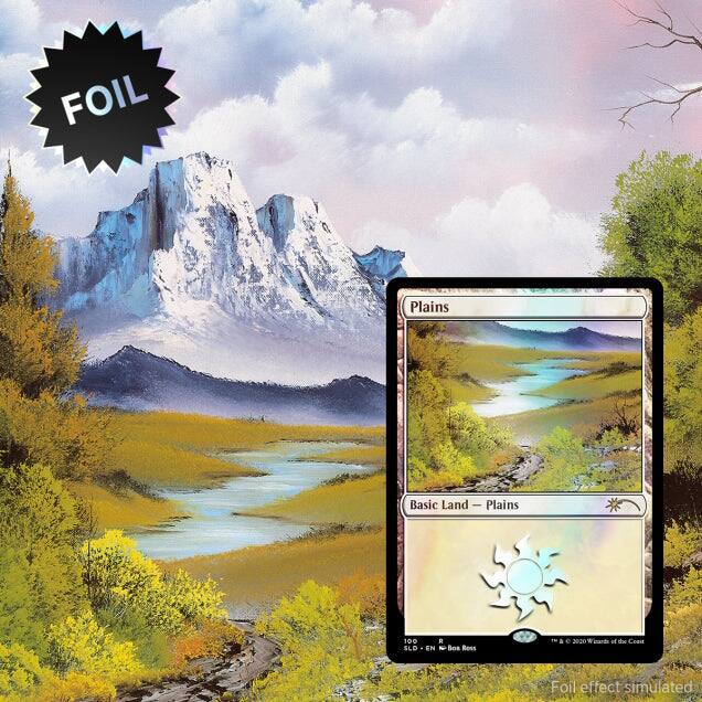 Foil Plains Basic Land to Plains 100 SLD. EN - Boa Ross a of the Coast Foil effect simulated