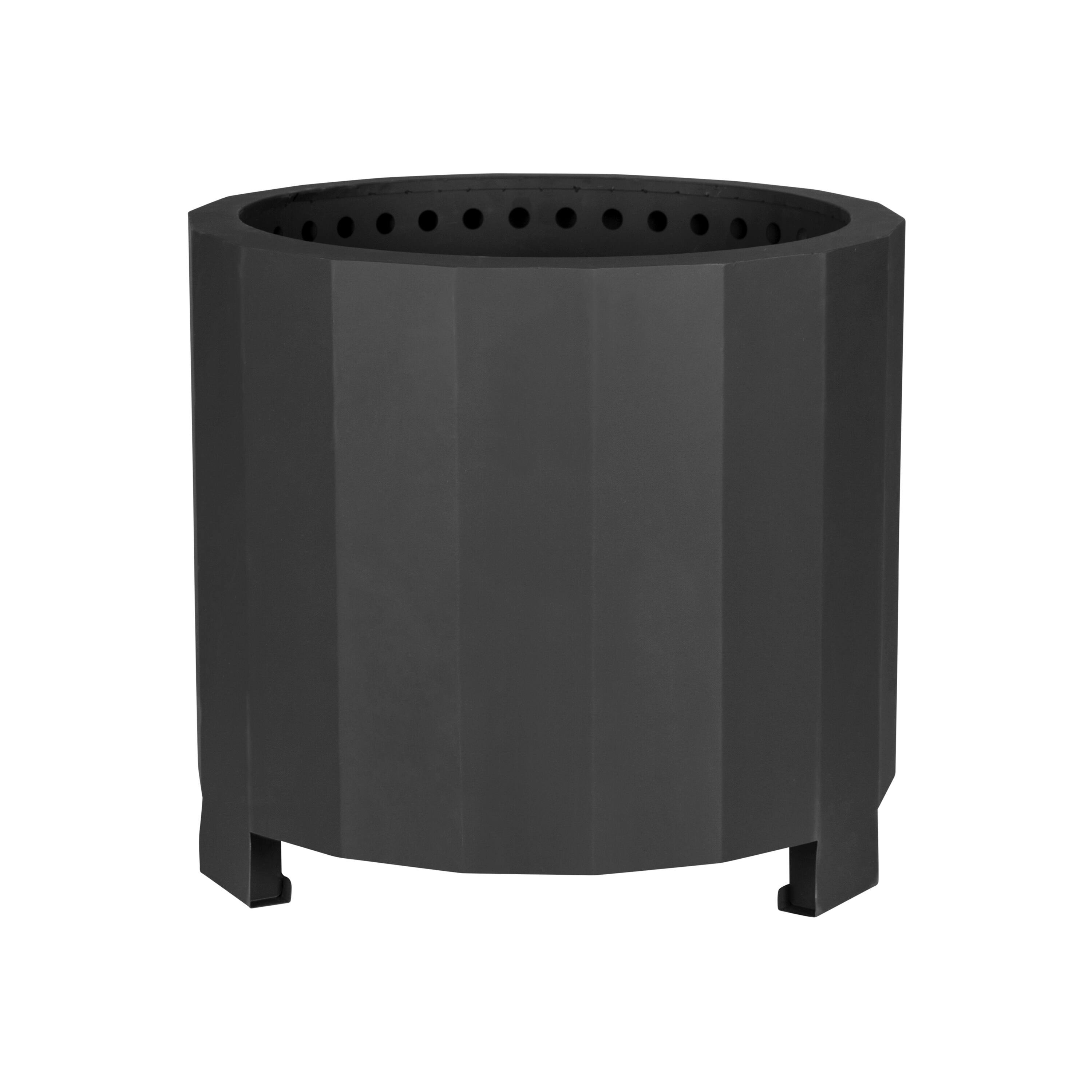 Emma + Oliver - Hestia Steel Portable Smokeless Wood Burning Firepit with Waterproof Cover for Outdoor Use - Black