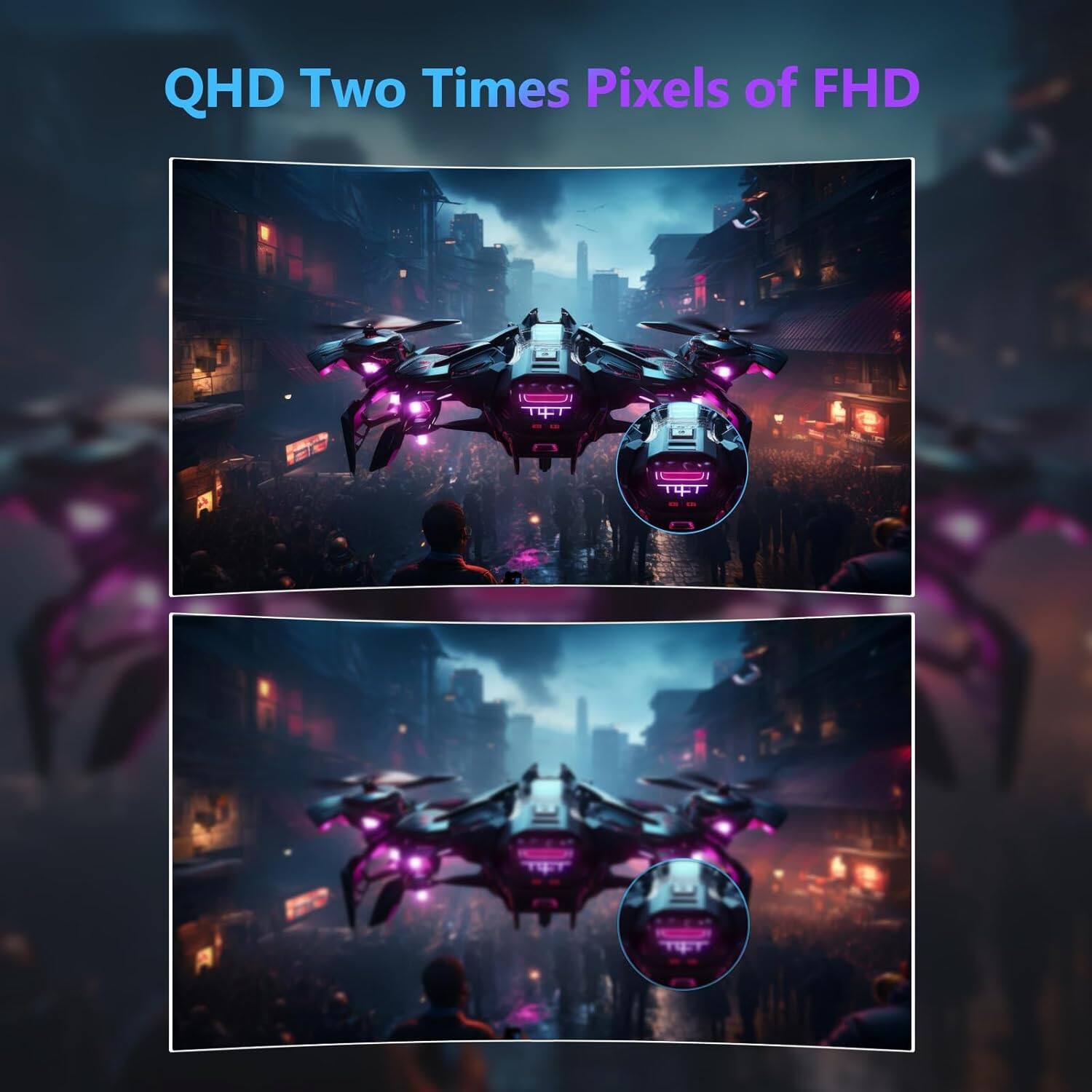 QHD Two Times Pixels of FHD