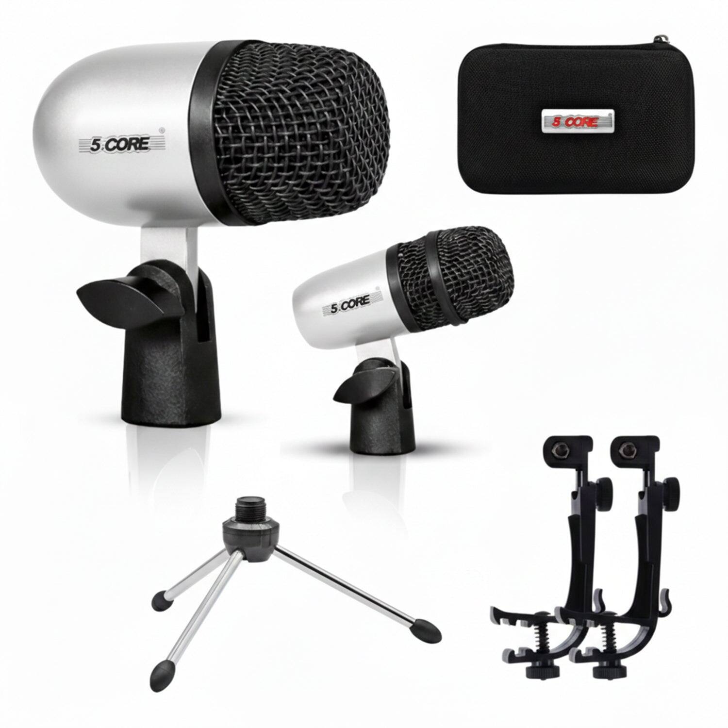5 CORE Conga Mic Snare Tom Set Professional XLR Cardioid Condenser ...