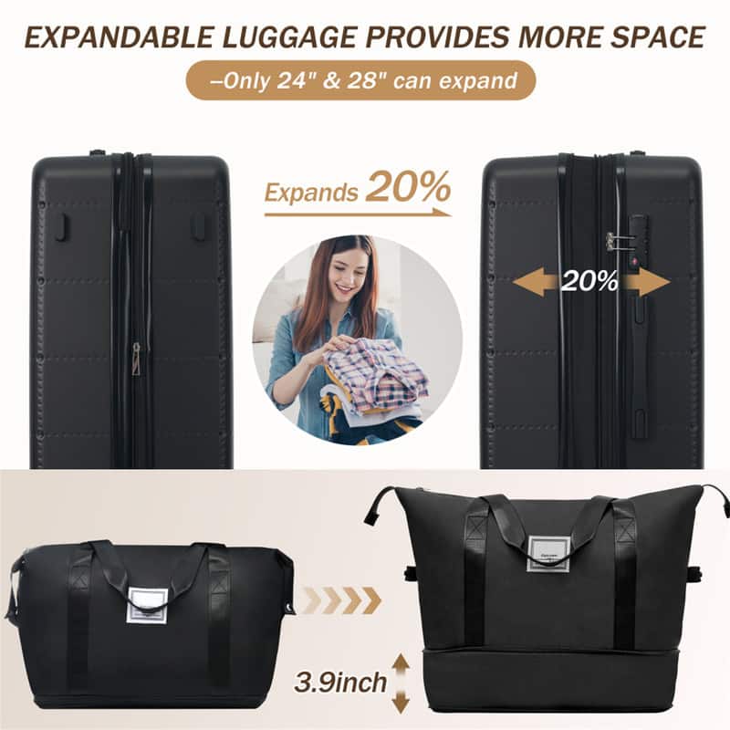 HTUTWOO Hardside Luggage 5 Piece with Bags 20