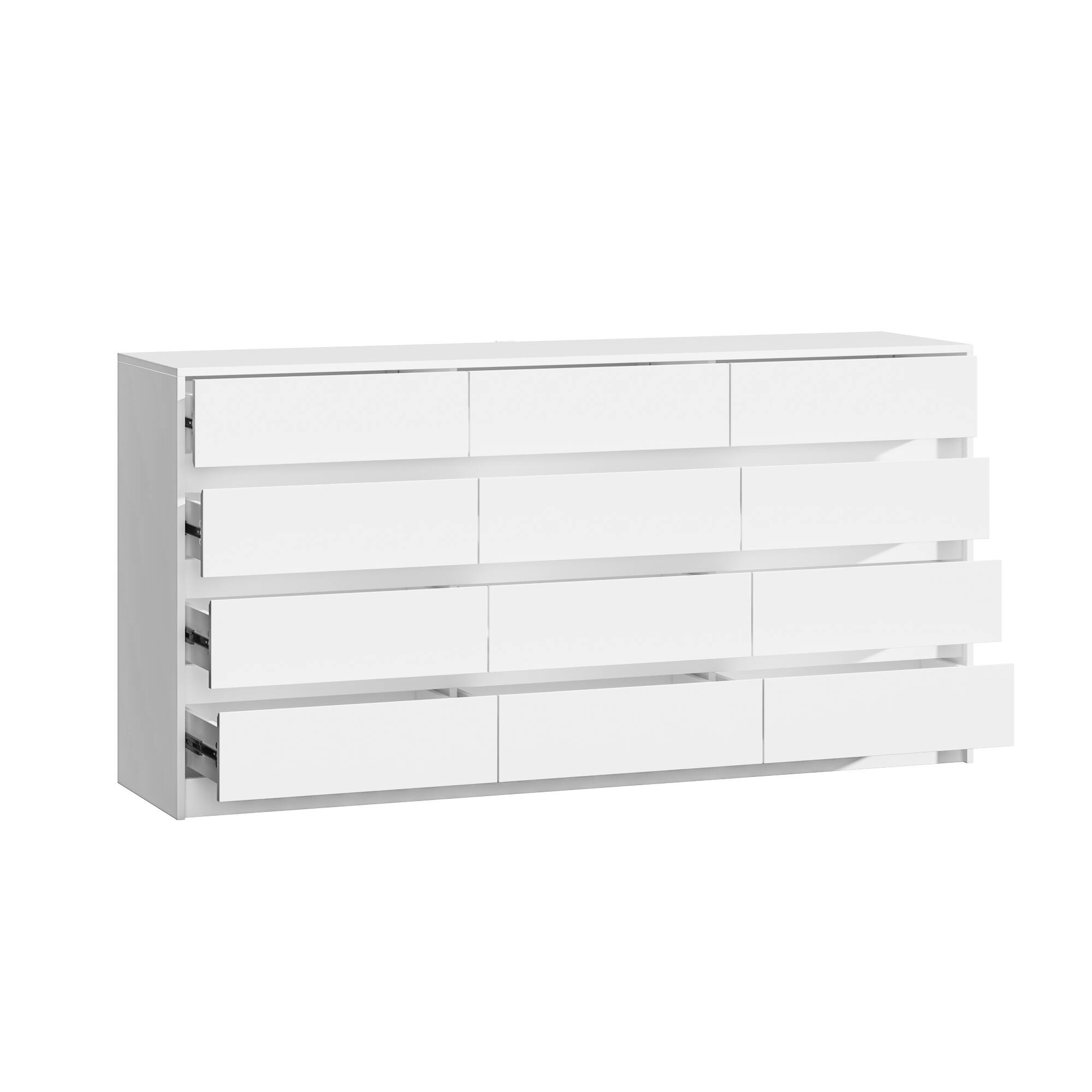 Angle. FUFU&GAGA - FUFU&GAGA 12 - Drawer Horizontal Dresser: Maximize Storage in Style For Bedroom - White.
