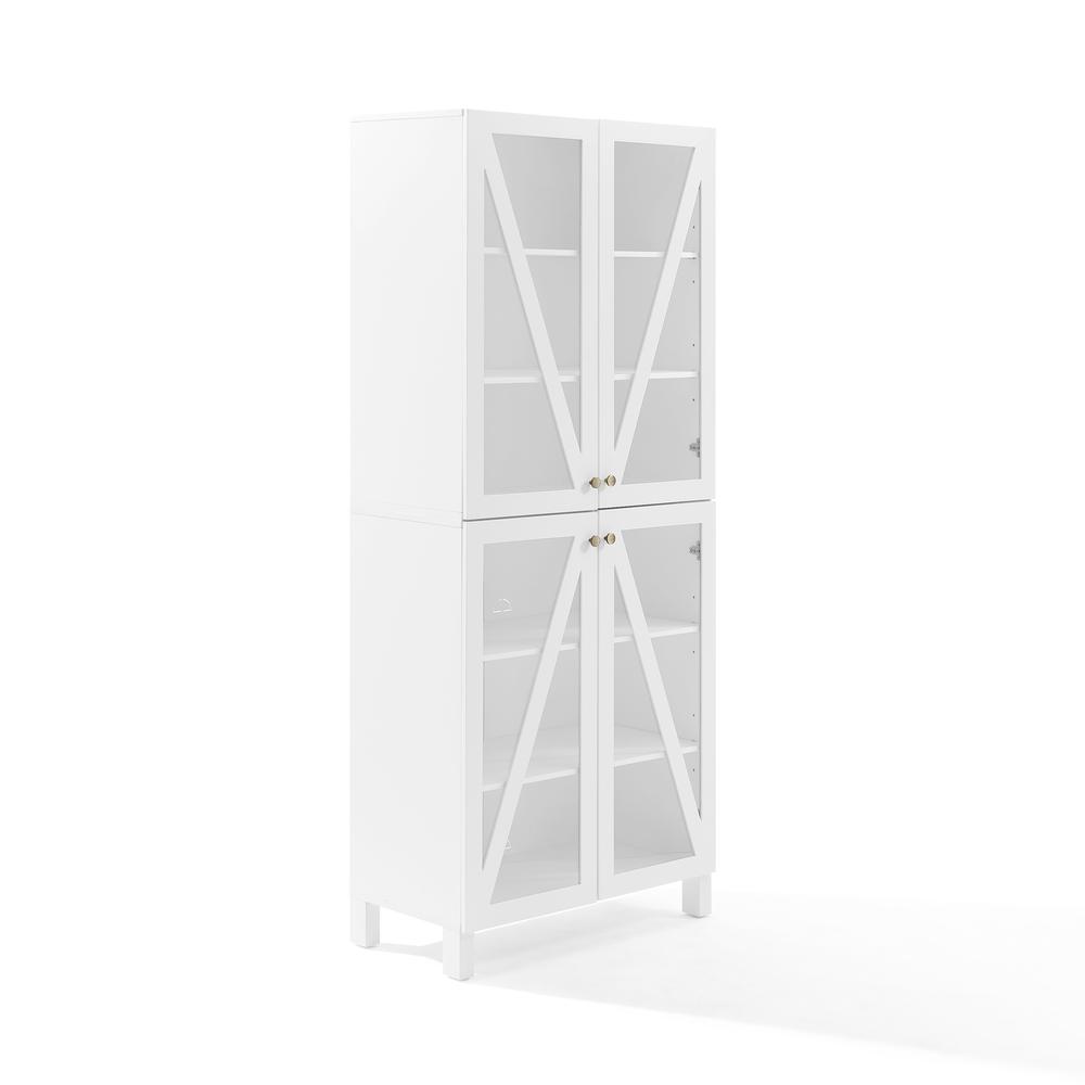 Alt View 6. Crosley Furniture - Cassai Tall Kitchen Storage Pantry - 2 Stackable Pantries - White.