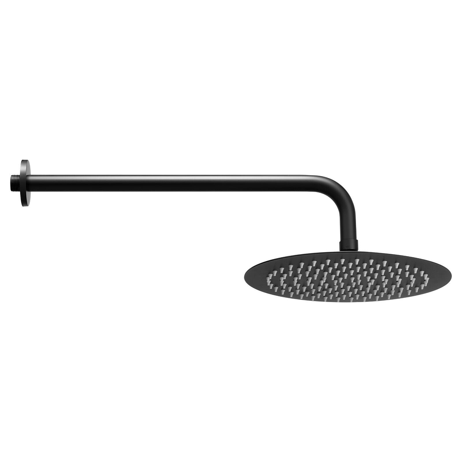 Alt View 10. Glintex - Shower Faucet Set, 10 in Round Rain Shower System with Handheld, Wall Mount, Brass Valve and Trim Kit - Matte Black.