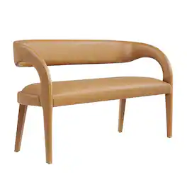 Pinnacle Vegan Leather Accent Bench by Modway - Brown