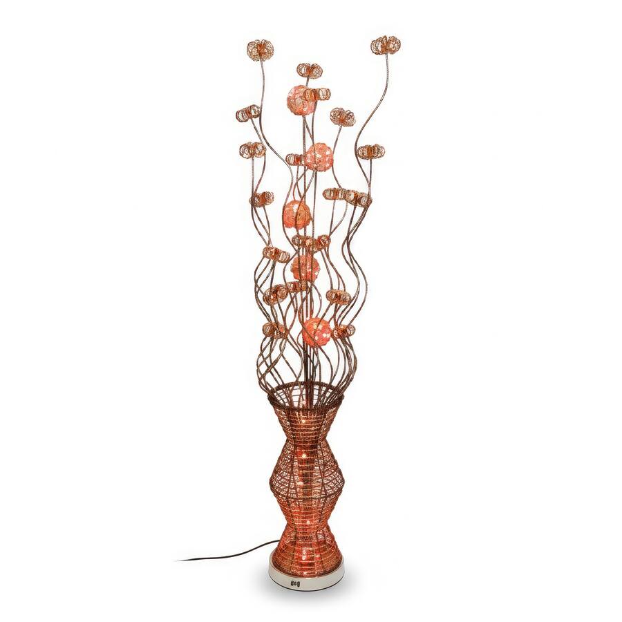 FC Design 60"H Brown Woven Vase with Blue Floral Stem LED Floor Lamp ...