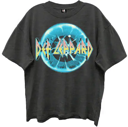 Front. PopMarket - Def Leppard - Def Leppard - Adrenalized Logo - Giant Vintage T-Shirt - Large Black 18161170A3 - APPAREL - Multicolor.