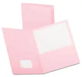 Oxford - Twin-Pocket Folder, Embossed Leather Grain Paper, 25/Box (57568EE) - Pink