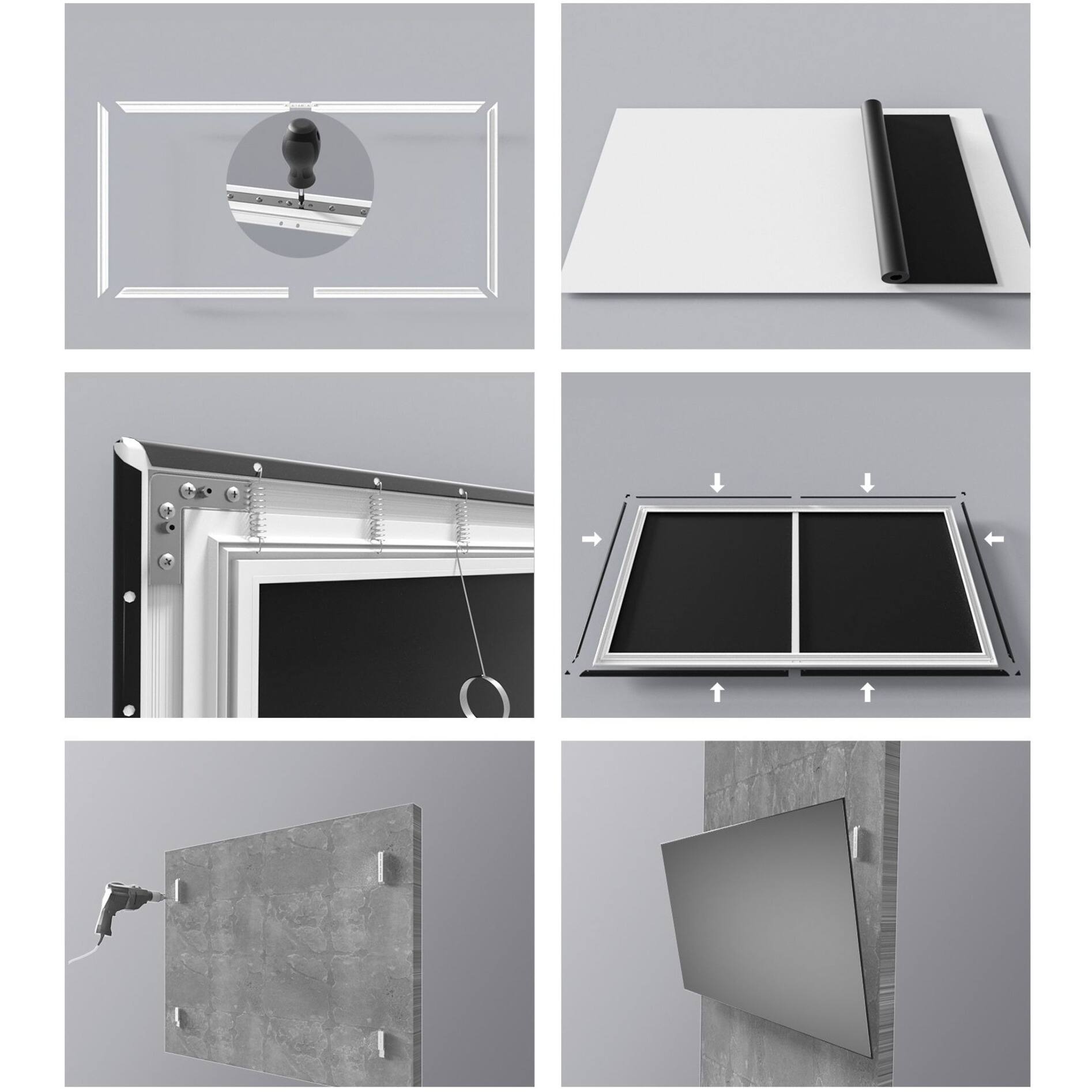 Alt View 21. AWOL Vision - ALR D-100 100" Ambient Light Rejection (ALR) Daylight Fixed Frame Ultra Short Throw (UST) Projector Screen,4K/8K 3D - Gray.