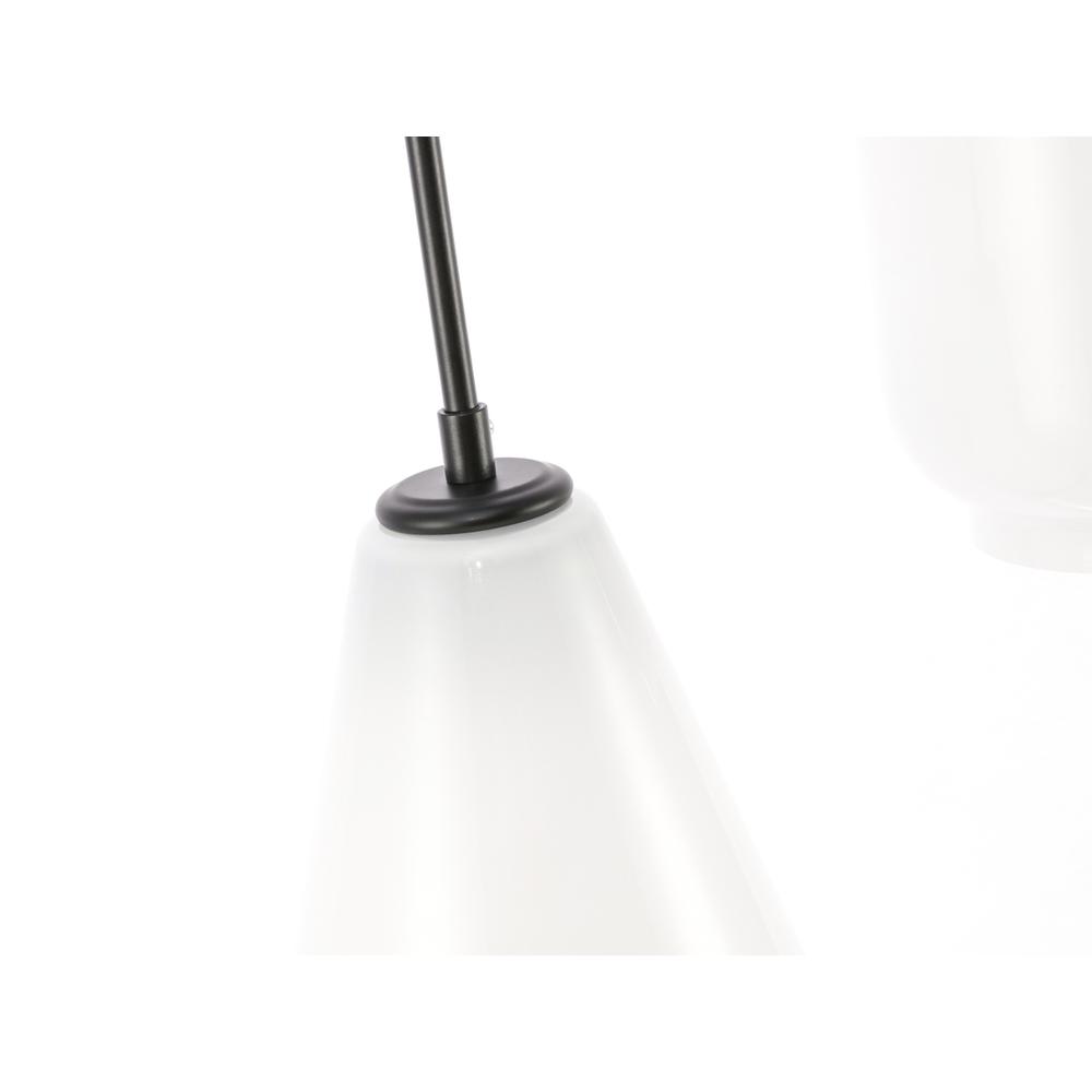 Back. Living District - Gene 3 light Black and Frosted white glass pendant - Black And Frosted White Glass.