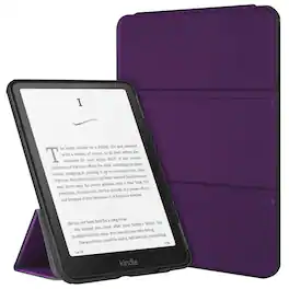 Dteck - For Amazon Kindle Paperwhite (2024)/Kindle Colorsoft Shockproof Magnetic Closure Flip Kickstand Case Auto Sleep/Wake - Darkpurple