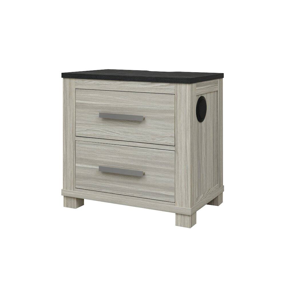 Front. Global Furniture USA - Ashley Brown Nightstand W/Usb & Speaker - Brown.