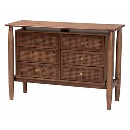 Baxton Studio - Alyssa Japandi Wood 6-Drawer Dresser - Walnut Brown