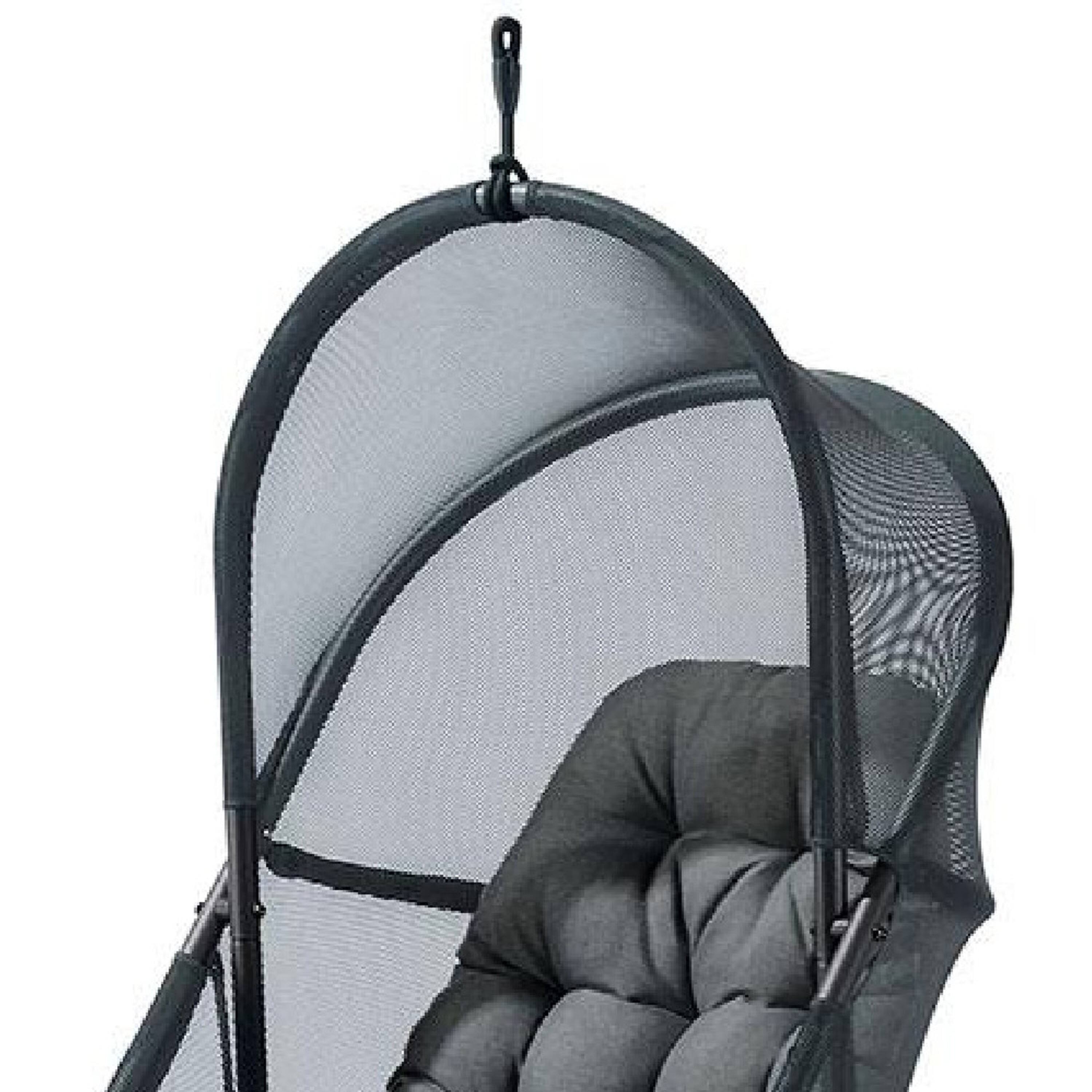 Alt View 2. Manhattan Lane - Bery Patio Hanging Swing Chair, Cushioned Dark Gray Mesh - Dark Gray.