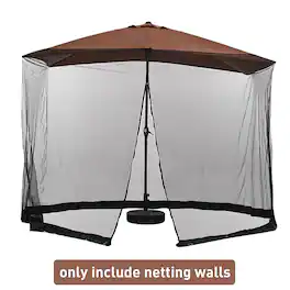 Mosquito Net for Patio Umbrella,Adjustable Elastic Cord and Zipper Umbrella net(Mosquito Net Only)