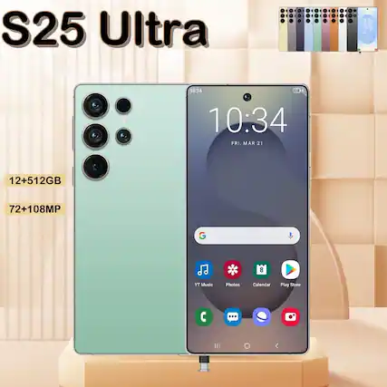 S25 Ultra
18 27
10:34
FRI, MAR 21
12+512GB
72+108MP
8
YT Music
Photos
Calendar
Play Store